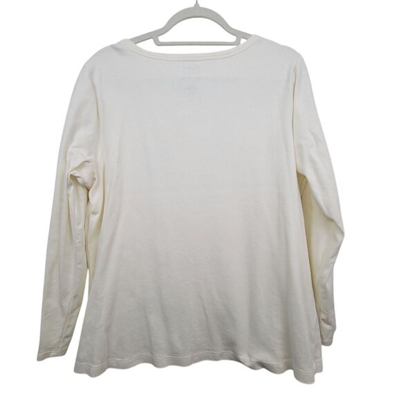 Croft & Barrow Cream The Classic Tee Multicolored Christmas Trees Size Large - Picture 2 of 5